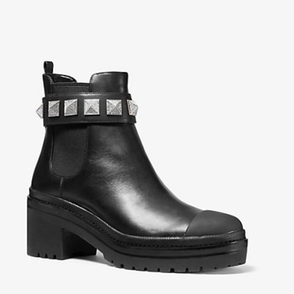 Michael Kors Glenn Studded Leather Booties - Picture 1 of 7